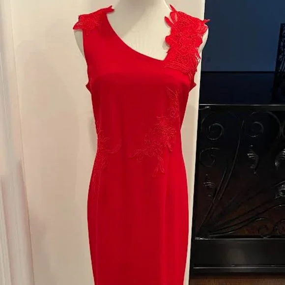 Red Floral Neiman Marcus Dress